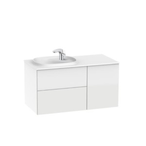 Roca Beyond Unik 1000mm White Base Unit & Surfex Basin With 2 Drawers And Door
