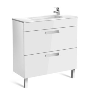 Roca Debba 800mm Base Unit Drawer With Wash Basin White
