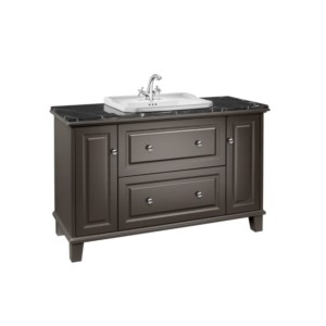 Roca Carmen Base Unit 1300 Satin Dark For In-Countertop Basin With Two Drawers And Two Doors