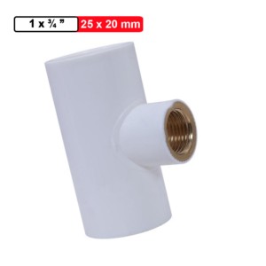 Winmax Reducer Brass Tee 1x0.75inch 25x20mm