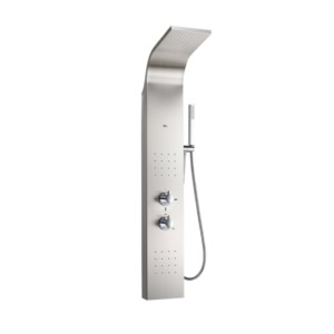 Roca Essential 2.0 Hydromassage Thermostatic Stainless Steel Column Shower Panel