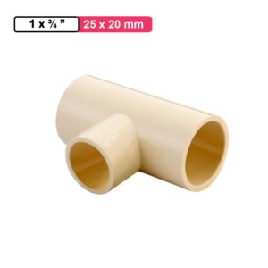 Winmax CPVC Red Plain Tee 1x0.75inch 25x20mm