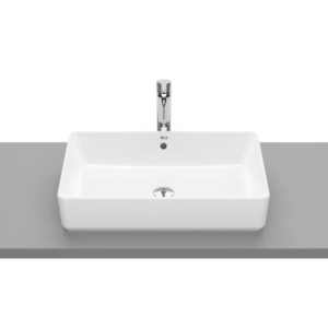 Roca The Gap On Countertop 600x370x130 Wash Basin Square