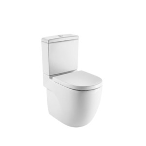 Roca Meridian-N Compact Close Coupled Water Closet With Rs34124B000 Cistern With 4.5/3L Chrome Push Button And Re8012A2464 Soft Close Seat Cover