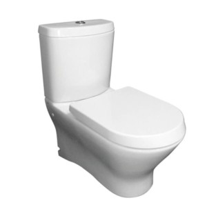 Roca Nexo Close Coupled Water Closet With Rs341610460 Cistern 4.5/3L Chrome Push Button And Ra80N612001 Uf Soft Close Seat Cover