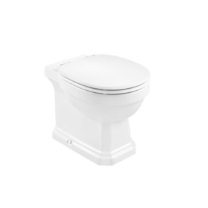Roca Carmen Single Floor Standing Rimless Water Closet With Dual Outlet And Ra801B5200B Supralit Soft Close Seat Cover White