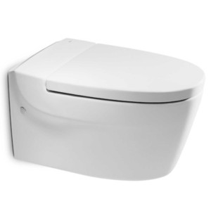 Roca Khroma Wall Hung Water Closet With Ra801652F3T Cushioned Soft Close Seat Cover White