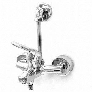 Roca Victoria Single-Lever External Wall Mixer With Provision For Connecting Overhead Shower Chrome