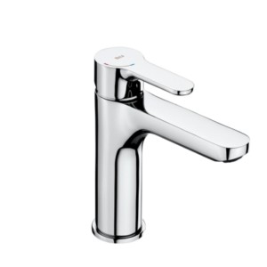 Roca L20 High-Neck Basin Mixer With Pop-Up With 8 L/Min Flow Limiter, Aerator, And Flexible Supply Hoses Chrome