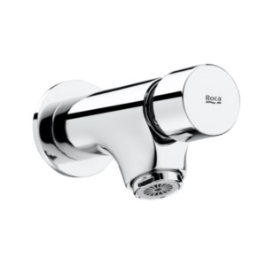 Roca Instant Wall-Mounted Basin Faucet With Aerator, G1/2Inch, Water Flow: 6 L/Min Automatic Stop: 15 Secs Chrome