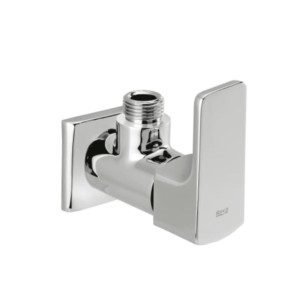 Roca Escuadra Cold Tap Angle Valve With Decor Base Plate, Quarter Turn Operation Chrome