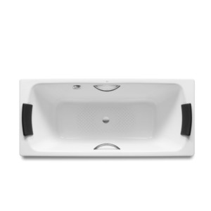 Roca Lun Plus 1800x800mm Drop-In Bathtub With Anti-Slip Base And Grips