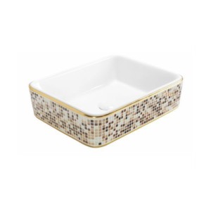 Somany Riva 480x370x130mm Table Top Wash Basin With Ceramics pop up waste coupling 