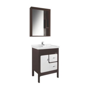 Somany Rodin PVC Vanity with mirror 600x800mm, Basin 610x460mm, Floor Mounted 580x440x800mm, Soft Close Hinges&Runner and Mirror With Cabinet