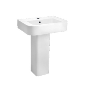 Rak Rondo 610x465x170 Wash Basin White with Rondol Full Pedestal