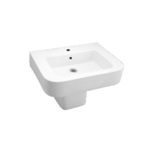 Rak Rondo 610x465x170 Wash Basin White with Rondo Half Pedestal