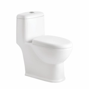 Cera Curly 620x370x730mm S Trap 300mm One Piece EWC with Soft Close Seat Cover and Twin Flush Fittings Snow White