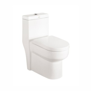 Cera Ceattle 635x350x740mm S Trap 220mm One Piece EWC with Soft Close Seat Cover and Twin Flush Fittings Snow White