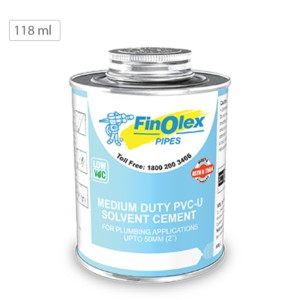 Finolex PVC U Solvent 118ml Tin Medium for Agriculture upto 50mm 2inch