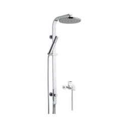Jaquar Exposed Shower Pipe with Provision For Simultaneous Working Of Showers with Operating Divertor Knob, Flat Shape 1071x50x15mm & 350mm Wide with Sliding Holder For Hand Shower, Wall Bracket & 8mm dia, 0