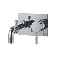 Jaquar Solo Single Lever High Flow Bath & Shower Mixer (Concealed Body) Wall Mounted Model with Button Spout