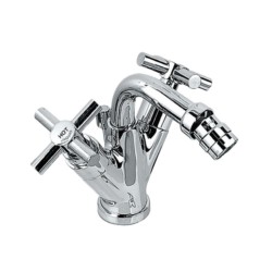 Jaquar Solo 1 - Hole Bidet Mixer with Popup Waste System with 375mm Long Braided Hoses