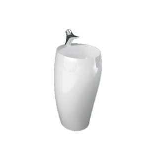 Rak Cloud 55cm 490x470x865 Full Pedestal Wash Basin with Ceramic Lid and Tap Hole