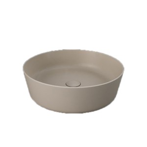 Rak Wash Basin 42cm 420x420x130 Round Matt Greige with IDUO000514A Click Clack