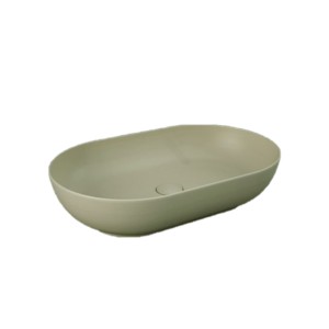 Rak Wash Basin 55cm 500x350x130 Oval Matt Cappuccino with IDUO000514A Click Clack
