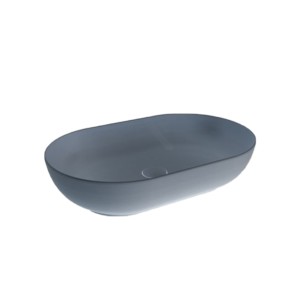 Rak Wash Basin 55cm 500x350x130 Oval Matt Grey with IDUO000514A Click Clack
