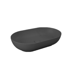 Rak Wash Basin 55cm 500x350x130 Oval Matt Black with IDUO000514A Click Clack