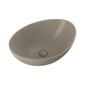 Simpolo Shallow Big Cool Brown 463x360x170mm Matt Finish Wash Basin with 88005 Brass Waste Coupling