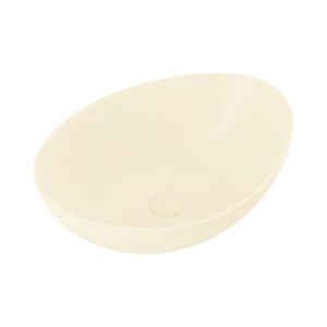 Simpolo Shallow Big Cream Beige 463x360x170mm Matt Finish Wash Basin with 88005 Brass Waste Coupling