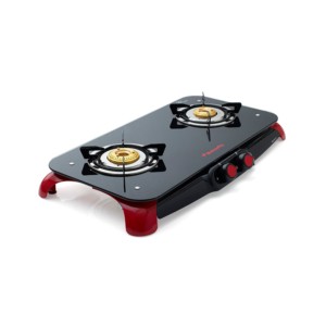 Butterfly Signature 2B Front Knob Auto Ignition Designer Glass Top Gas Stove