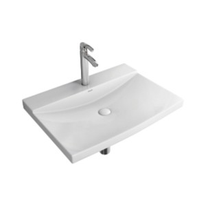 Simpolo Sintesi Alaska White 635x450x140mm Matt Finish Wall Mounted Wash Basin 