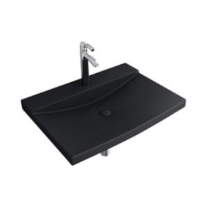 Simpolo Sintesi Black 635x450x140mm Matt Finish Wall Mounted Wash Basin 