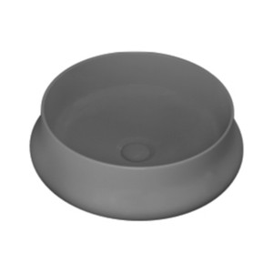 Simpolo Spartan Dark Grey 450x450x140mm Matt Finish Wash Basin with 88005 Brass Waste Coupling