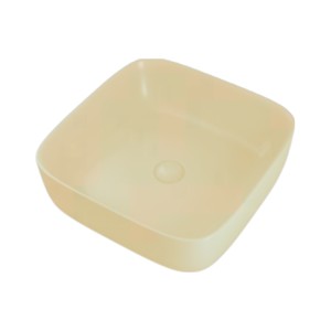 Simpolo Stilo Cream Beige 395x395x135mm Matt Finish Wash Basin with 88005 Brass Waste Coupling