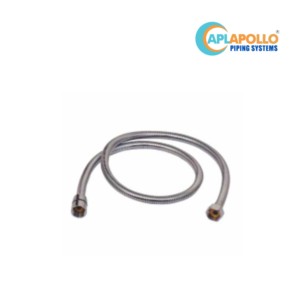 APL Apollo SS Black Hose Brass Nut and Brass Insert 18inch 45cm