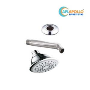 APL Apollo Caperi 4inch Round ABS Overhead Shower with 9'' SS Shower Arm and SS Flange