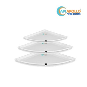 APL Apollo Bright PTMT Corner Shelf White (Set of 3)