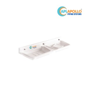 APL Apollo Bright PTMT Soap Dish White Double