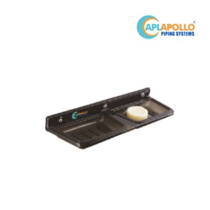 APL Apollo Charcoal Soap Dish Black Double