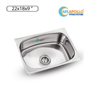 APL Apollo Classic 22x18x9inch Single Bowl Kitchen Sink