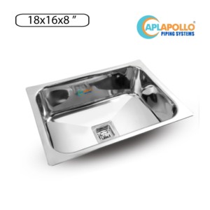 APL Apollo Edge 18x16x8inch Single Bowl Kitchen Sink