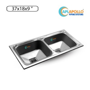 APL Apollo Edge 37x18x9inch Double Bowl Kitchen Sink