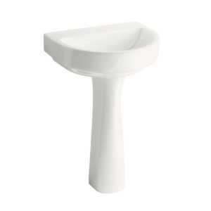 Eauset Ashley 550x440x875 White Wash Basin with WAL0801SW Full Pedestal