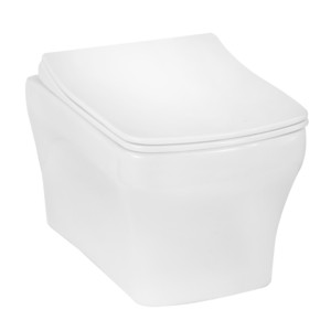 Eauset Alcora 480x345x290 White Wall Hung Water Closet with Seat Cover