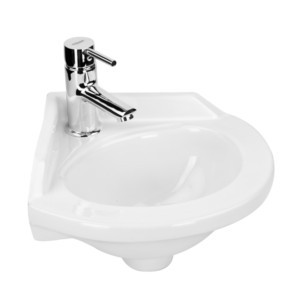 Eauset Blizz 400x400x125 White Wall Hung Corner Wash Basin