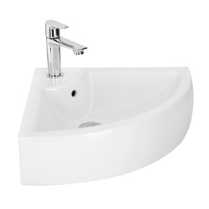 Eauset Blizz 570x430x155 White Wall Hung Corner Wash Basin